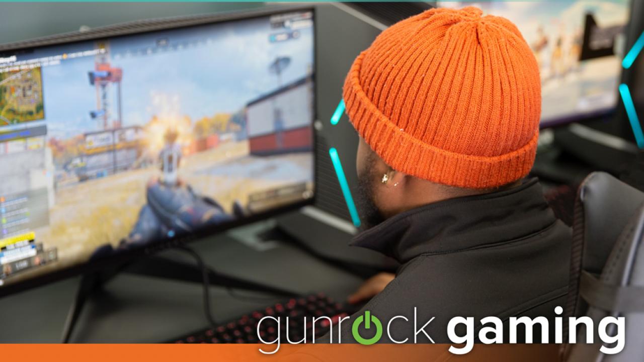 Person playing desktop video game