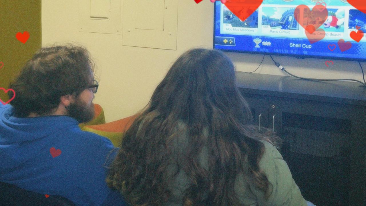 Couple playing games