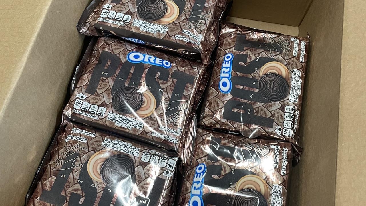 post malone oreos in a cardboard box