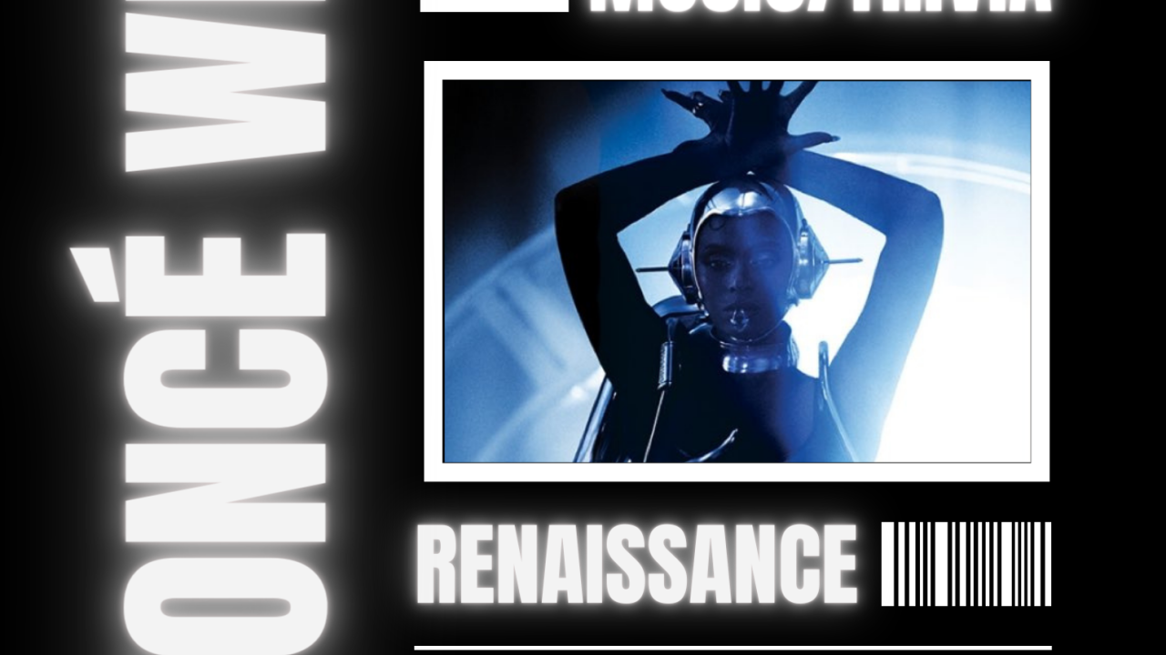 A flyer reads: Beyonce Week, Renaissance. Trivia Night 11/29, Beyonce Night 12/1