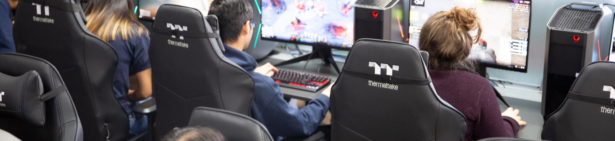 gunrock gaming facility with people playing on gaming computers